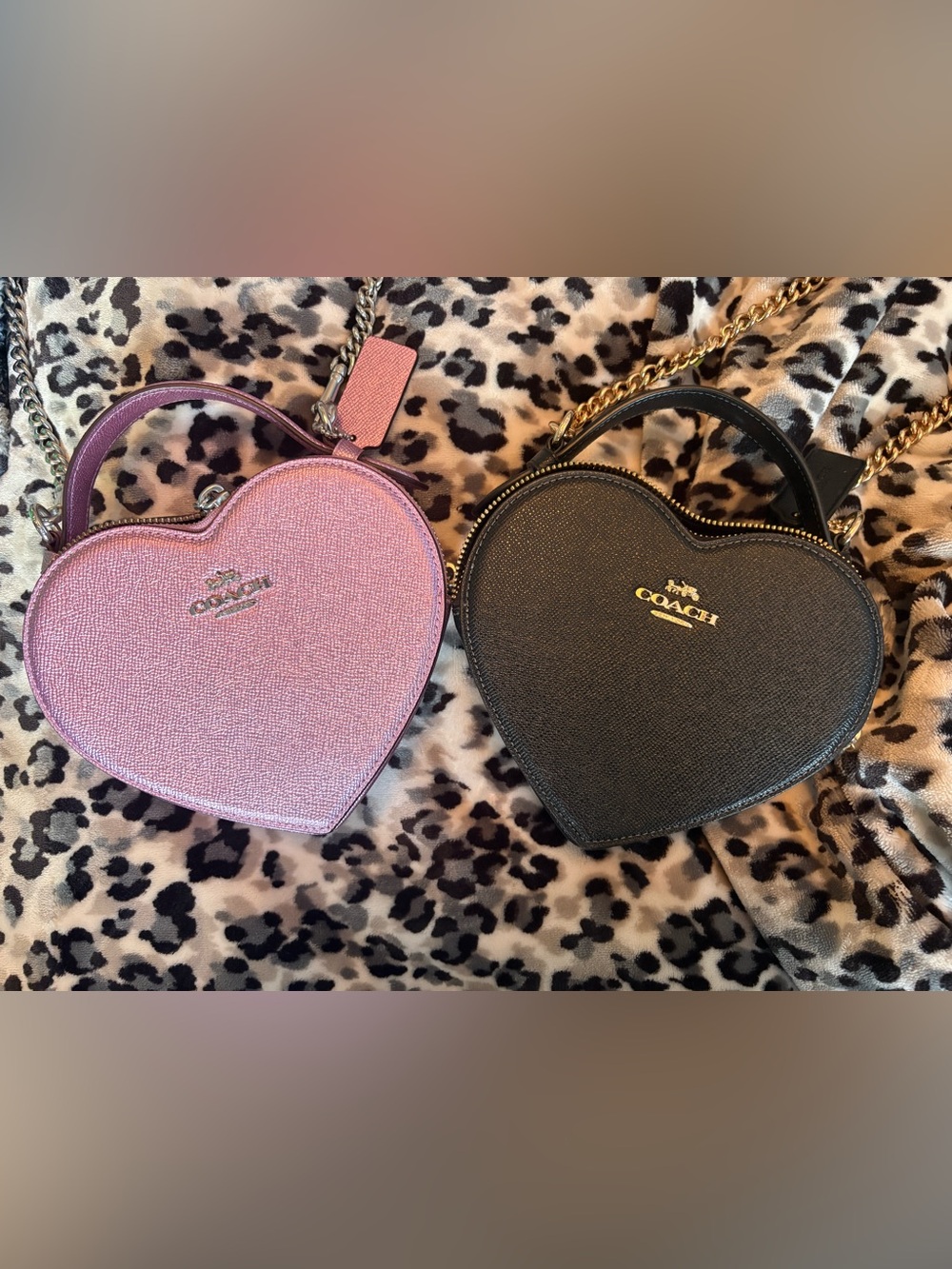 Coach Heart Crossbody lavender and black ( set of 2 purses )